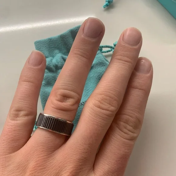 Titanium and sterling silver ring.